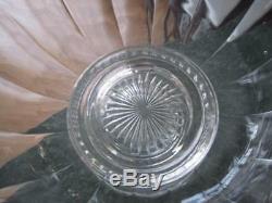 CLEAR INDIANA GLASS COLONIAL PANEL PUNCH BOWL withSTANDSCALLOPED RIM7115253EUC