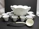 COLONY HARVEST MILK GLASS PUNCH BOWL WITH 12 CUPS & LADLE rf7-958