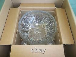 COMPLETE in BOX Vintage L E Smith Punch Bowl Pinwheel & Star Slewed Horseshoe