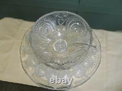 COMPLETE in BOX Vintage L E Smith Punch Bowl Pinwheel & Star Slewed Horseshoe