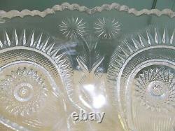 COMPLETE in BOX Vintage L E Smith Punch Bowl Pinwheel & Star Slewed Horseshoe