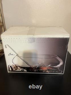 CRISA Hand Blown Crystal Moderno Juego Crisa 14PC Punch Bowl Set withLadle CIB