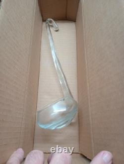 CRISA Hand Blown Crystal Moderno Juego Crisa 14PC Punch Bowl Set withLadle NIB WOW