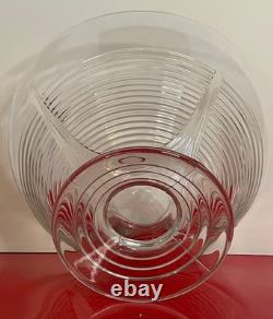 Cambridge Clear Glass TALLY HO Punch Bowl Set Horizontal Rings Bands 14-pc