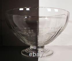 Cambridge Glass TALLY HO Punch Bowl Set Horizontal Rings Bands 13-pc 7-quarts