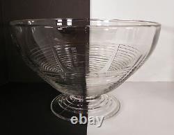 Cambridge Glass TALLY HO Punch Bowl Set Horizontal Rings Bands 13-pc 7-quarts