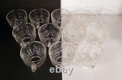 Cambridge Glass TALLY HO Punch Bowl Set Horizontal Rings Bands 13-pc 7-quarts