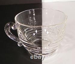 Cambridge Glass TALLY HO Punch Bowl Set Horizontal Rings Bands 13-pc 7-quarts