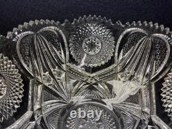 Cambridge Marjorie 2 Piece Crystal Punch Bowl. 12.5 x 14.4. Near Cut