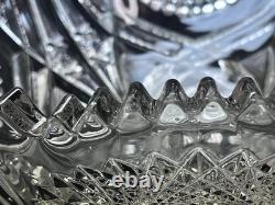 Cambridge Marjorie 2 Piece Crystal Punch Bowl. 12.5 x 14.4. Near Cut