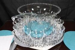 Candlewick Clear 15 Piece Punch Bowl Set by Imperial Glass Ohio