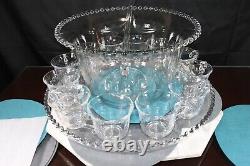 Candlewick Clear 15 Piece Punch Bowl Set by Imperial Glass Ohio