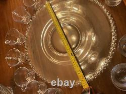 Candlewick Clear by Imperial Glass Ohio 20 Pc Vintage Glass Punch Bowl Set