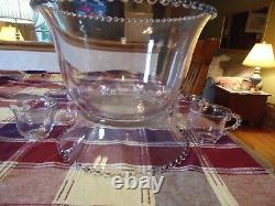 Candlewick Elegant Glass 400/128 14 pc Punch Bowl Set on Base