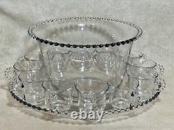 Candlewick Punch Bowl 12 Cups Underplate by Imperial Glass Ohio Beautiful Set