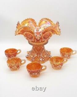 Carnival Beautiful Imperial Marigold Fashion 7 Piece Punch Bowl Set