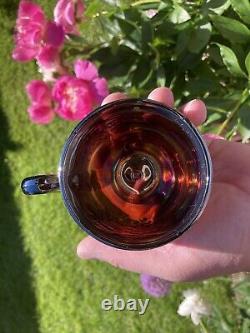 Carnival Glass 8pc Northwood Grape & Cable Amethyst / Purple Punch Bowl