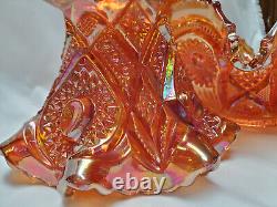 Carnival Glass Marigold Imperial Punch Bowl and Base Hobster and Arches Ruffled