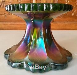 Carnival Green Imperial Heavy Grape Punch Bowl Base Rare Oppurtunity Here Folks