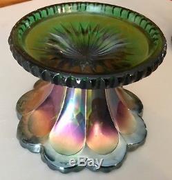 Carnival Green Imperial Heavy Grape Punch Bowl Base Rare Oppurtunity Here Folks