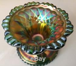 Carnival Green Imperial Heavy Grape Punch Bowl Base Rare Oppurtunity Here Folks