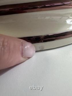 Ceramic Punch Bowl Set with 6 Cups Floral Motif and Reindeer