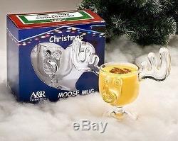 Christmas Moose Mug Punch Bowl Set with 4 Moose Mugs Safer Than Glass
