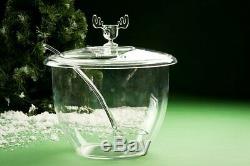 Christmas Moose Mug Punch Bowl Set with 6 Moose Mugs Safer Than Glass