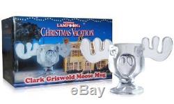 Christmas Vacation Glass Moose Mug Punch Bowl Set with Set of 8 Moose Mugs