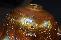 Classic 1907 -1930 Fenton Marigold Orange Tree Carnival Glass 8Pc Punch Bowl Set