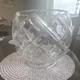 Clear Glass Embossed Geometric Punch Bowl Set with 12 Cups, 13-Piece, Round