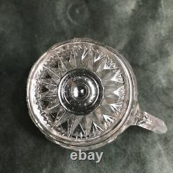 Clear Punch Bowl Set LE Smith Glass Slewed Horseshoe Radiant Daisy 10 Cups
