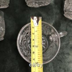 Clear Punch Bowl Set LE Smith Glass Slewed Horseshoe Radiant Daisy 10 Cups