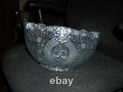 Clearance Sale! Antique American Brilliant Cut Glass Crystal Punch Bowl 12x12x6