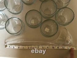 Crate And Barrel Glass Punch Bowl Set With Ladle 14 Cups