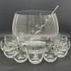 Crate & Barrel by Krosno 13 Piece Vertical Optic Crystal Punch Bowl Set Poland