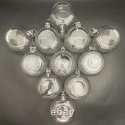 Crate & Barrel by Krosno 13 Piece Vertical Optic Crystal Punch Bowl Set Poland