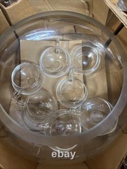 Crisa Moderno Handblown Glassware 14 Piece Fruit Punch Bowl Set