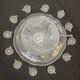 Crystal Glass Pinwheel & Stars Punch Bowl by L. E. Smith with 12 Cups And Spoon