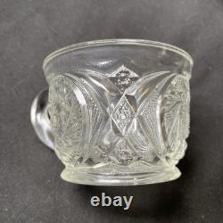Crystal Glass Pinwheel & Stars Punch Bowl by L. E. Smith with 12 Cups And Spoon