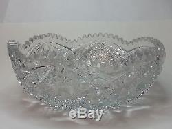 Crystal Punch Bowl Cut Glass Beautiful Pattern size 8 dia 3 height