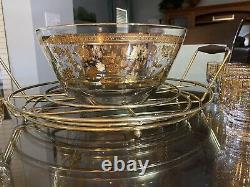 Culver Chantilly Punch Bowl Set in Caddy 14 pc