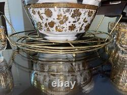 Culver Chantilly Punch Bowl Set in Caddy 14 pc