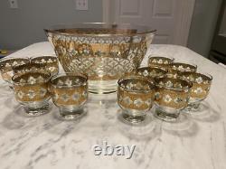 Culver Valencia Punch Bowl Set with11 Cups