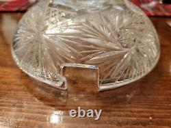 Cut Crystal Glass Covered Punch Bowl 14 Statrs Pinwheel Large Biscuit Jar