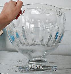 Cut Crystal Punch Bowl and 12 Mugs Cups Set Gorham BAMBERG Bleikristall, + ladle