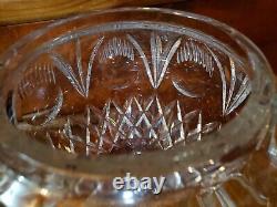 Cut Crystal glass Punch Bowl w Lid Germany