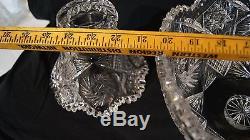 Cut Glass/Crystal Punch Bowl and Base, Vintage, Antique