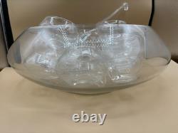 Cut Glass Punch Bowl Set of 22 From Italy Murano RARE 2 Sizes Cups 1970's MCM