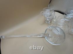 Cut Glass Punch Bowl Set of 22 From Italy Murano RARE 2 Sizes Cups 1970's MCM